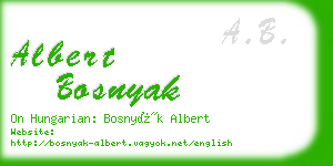 albert bosnyak business card